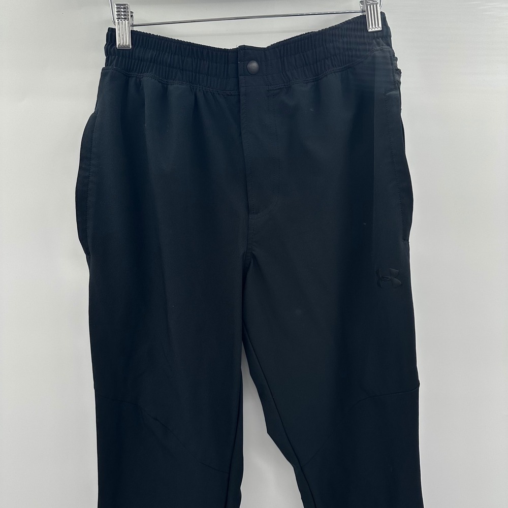 Under Armour Mens Black Tapered Athletic Training Pants Joggers Size Medium